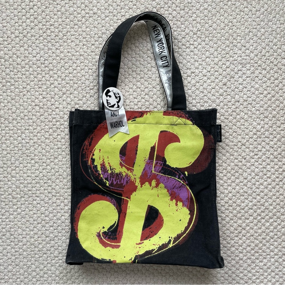 Vintage Andy Warhol black canvas bag